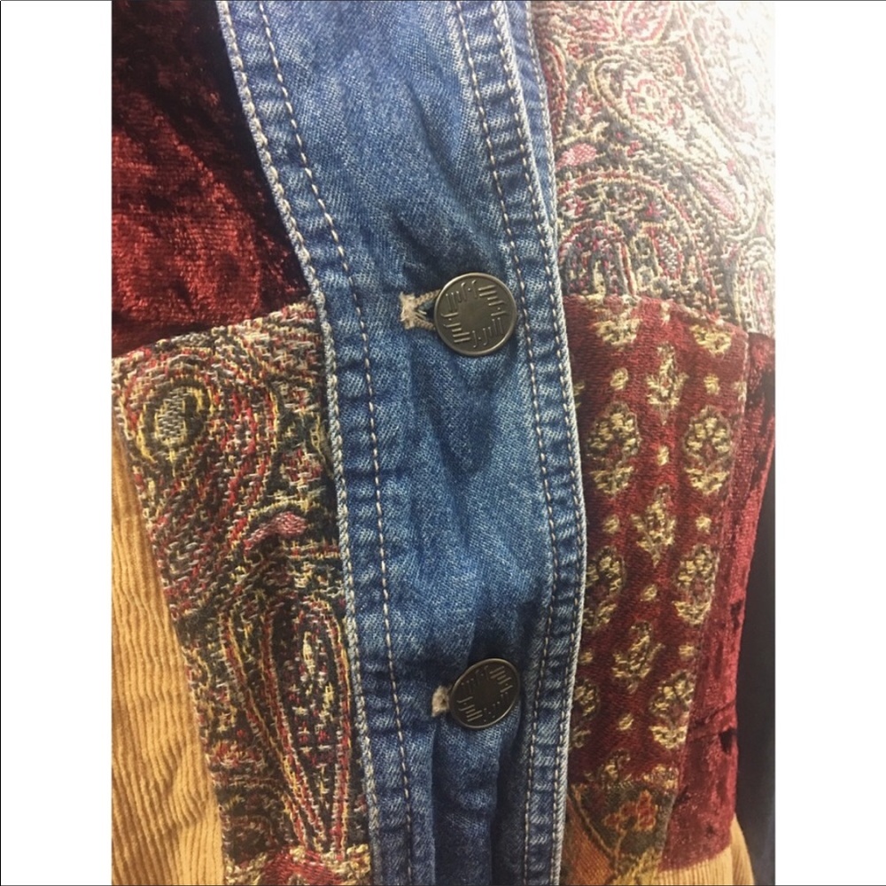 J Jill Out Of The Blue Patchwork Denim Jacket SP - Picture 5 of 6